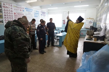 Освящение здания автошколы в поселке Климово Освящение здания автошколы в поселке Климово
