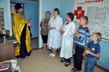 Освящение помещений ФАМП в селе Истопки Климовского района
