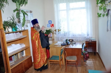 Освящение помещений ФАМП в селе Сачковичи Освящение помещений ФАМП в селе Сачковичи