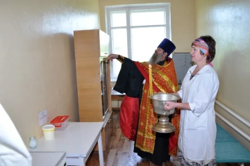 Освящение помещений ФАМП в селе Сачковичи Освящение помещений ФАМП в селе Сачковичи